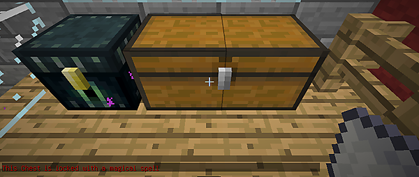 チェスト保護の例。見た目では分からないが、右クリックしてもチェストを開けない