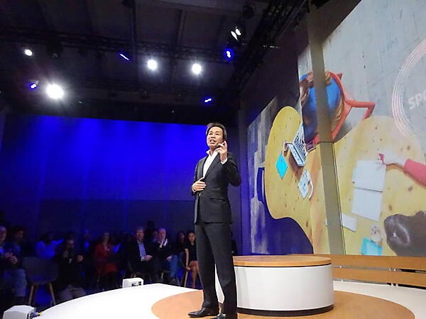 登壇したコニカミノルタCEOの山名氏