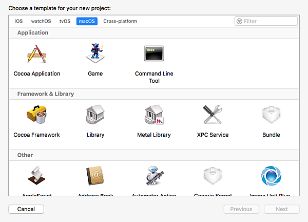 テンプレートの選択