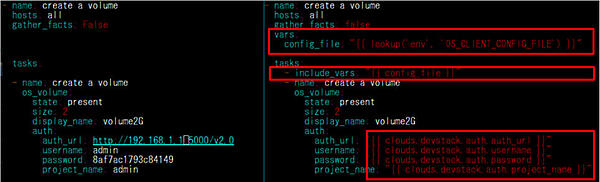 Cloud Credentialの有無によるPlaybookの差を比較