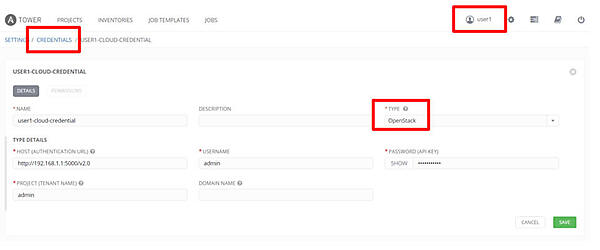 Cloud Credentialの作成