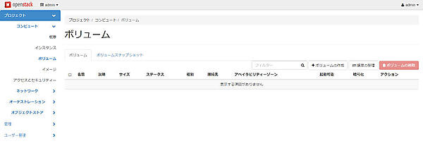 まだVolumeがないことを確認