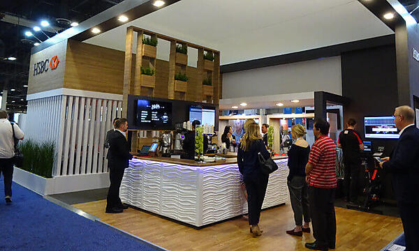 イギリスの大手銀行であるHSBCのブース