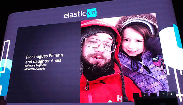 娘と一緒に登場したカナダのElastic社員