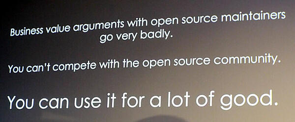 ビジネスの価値観とオープンソースプロジェクトは親和性が低い
