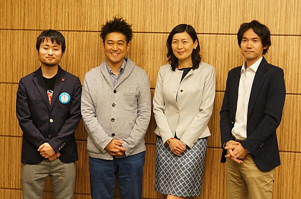 左から、松村優大氏（株式会社オルターブース）、矢ヶ崎哲宏氏（株式会社イノベーション）、Julia Liuson氏、星川高志氏（株式会社クラウドキャスト）