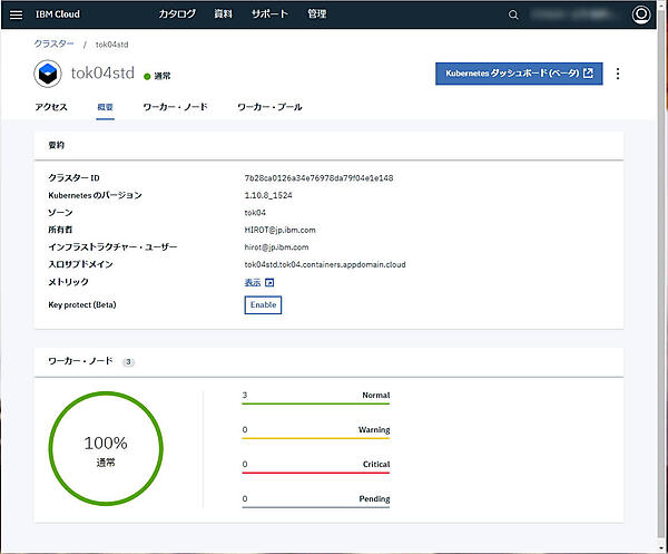 図10：Kubernetesクラスターの詳細画面