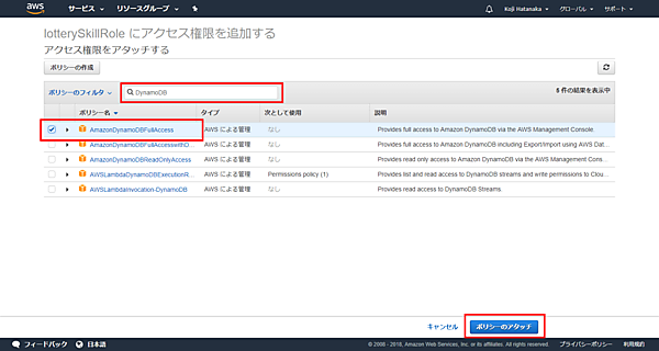 AmazonDynamoDBFullAccess