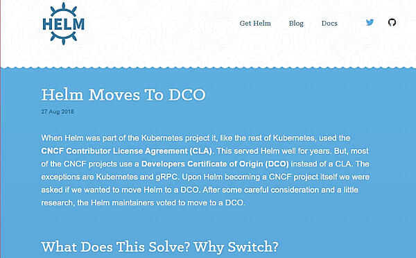 DCOへの移行のアナウンス