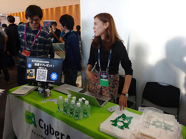 サイバーエージェントのブースでは人事担当が常駐していた