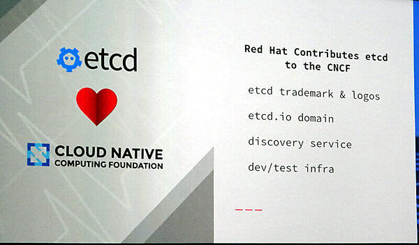 Red HatからCNCFへetcdを寄贈