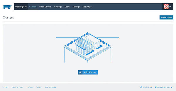 Clustersの画面が表示されれば初期セットアップ完了