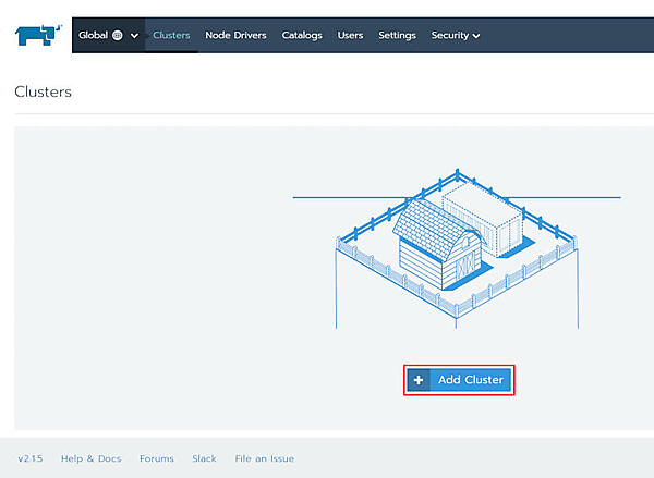 図1：「Add Cluster」ボタンをクリック