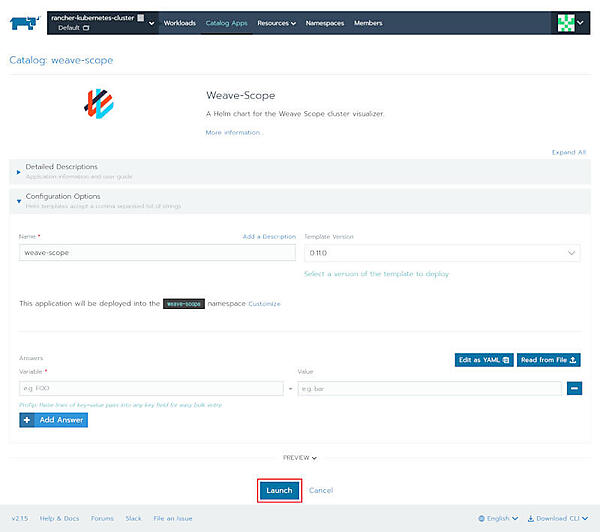 図17：下部の「Launch」をクリック