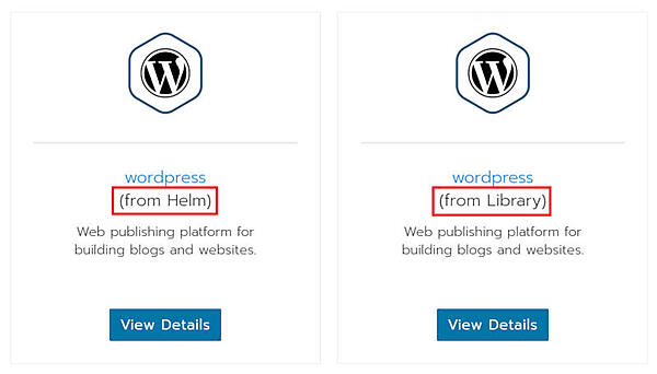 図3：カタログに2つの「wordpress」が