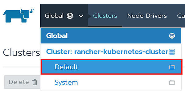 図4：上部のメニューから選択