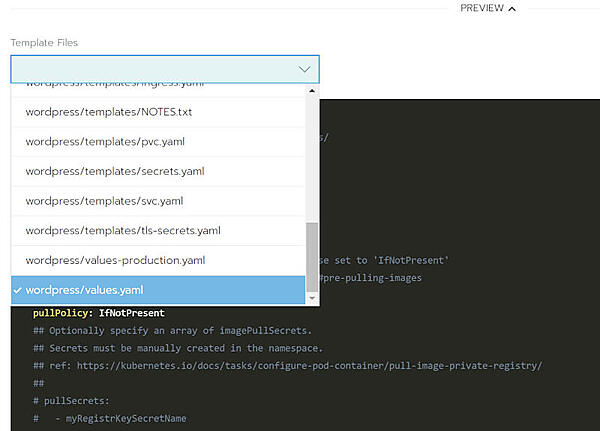 図8：PREVIEWからテンプレートファイルの内容を確認