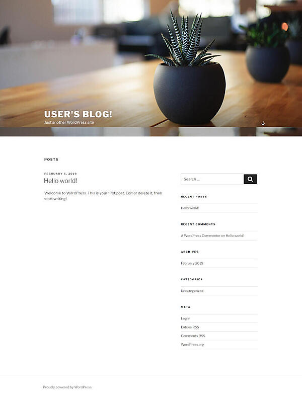 図11：WordPressのトップ画面が表示される