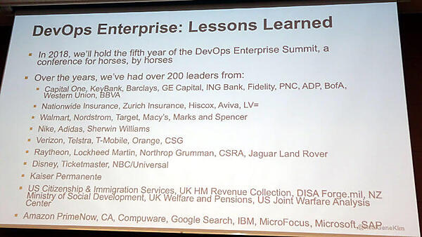 多くのエンタープライズでDevOpsが実践されているという例