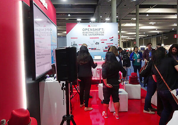 OpenShiftが常にプレゼンテーションされていたRed Hatブース