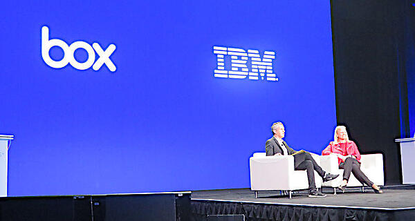 BoxのCEO、Levie氏（左）とIBMのCEO、Rometty氏（右）