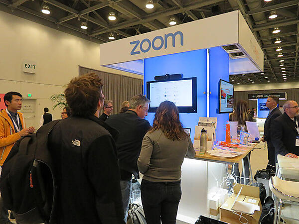 テレビ会議で急成長しているZoomのブース