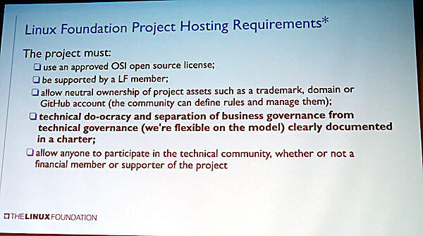 LFのプロジェクトホスティングのための必要事項