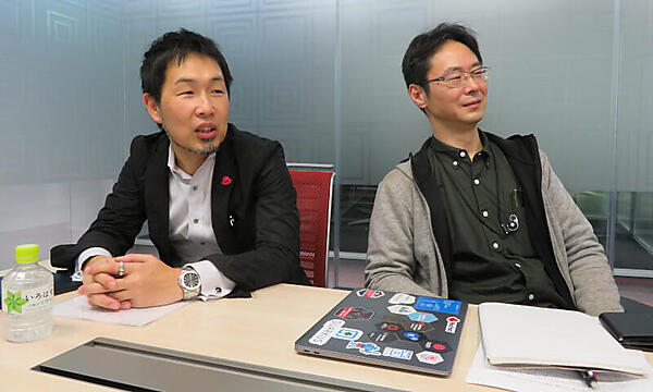 インタビューに答える三木氏（左）と須江氏（右）