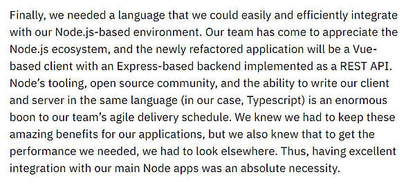 Node.isとスムーズに連携できることが必須条件