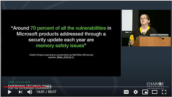 Microsoftのリサーチャーによる70％のバグはメモリー関連