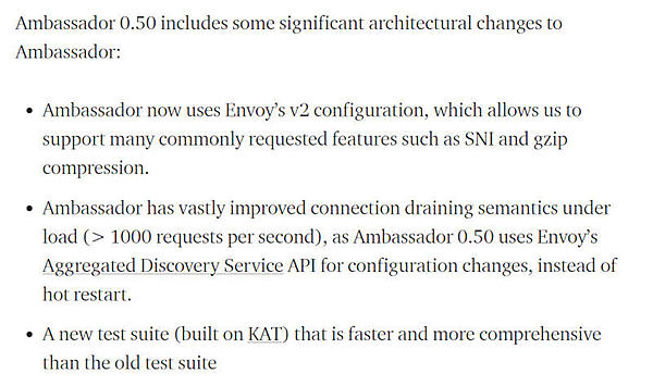 Ambassador 0.50の新機能