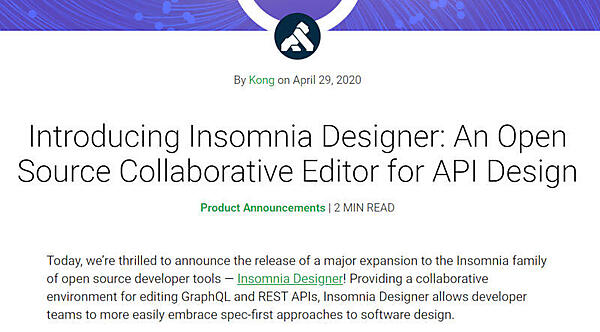 Kongが発表したInsomnia Designerの記事