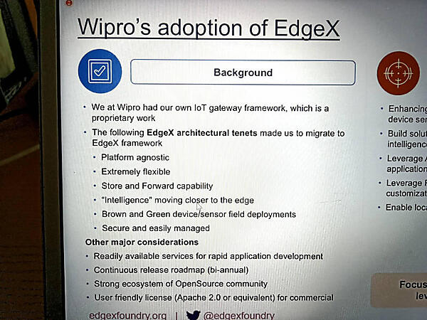 Wiproも自社製からEdgeX Foundryに乗り換え