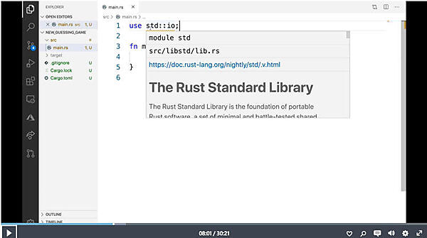 Rust Extensionを使ってコーディング