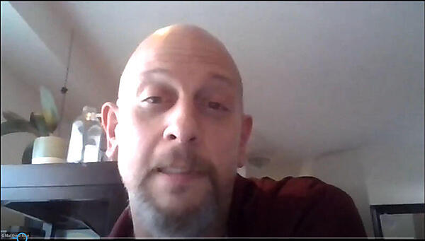 自宅から参加するLPIのエグゼクティブ・ディレクター、G. Matthew Rice氏