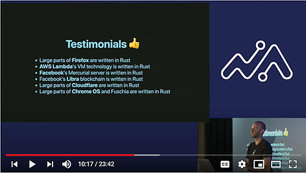 Rustを利用している企業の例