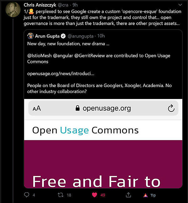 CNCFのCTOであるAniszczyk氏によるコメント