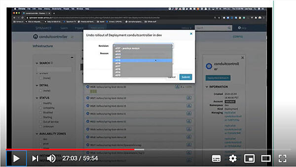 開発ステージにおいてDeployをロールバックできることをデモ
