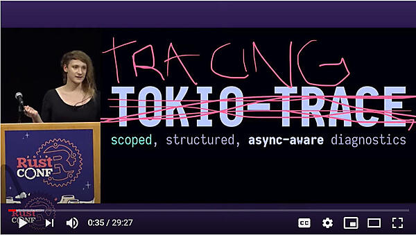 セッションのタイトルにはtokio-traceと書かれているが……