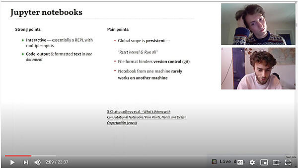Jupyter Notebookの弱点を挙げて説明