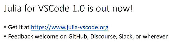 Julia for VSCode 1.0がリリースされた