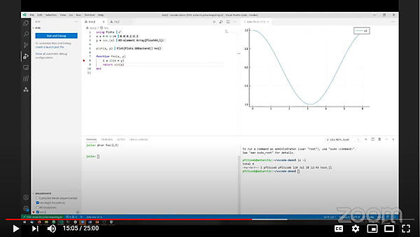 リモートホストを使って開発。ターミナルもリモートホストのもの