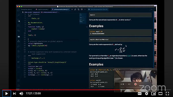 ドキュメントやサンプルコードを表示できる