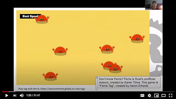 RustのマスコットはFerrisという名前のカニ
