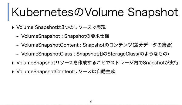 KubernetesにおけるSnapshotの概要