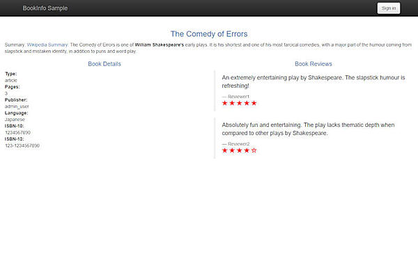 図6：BookinfoアプリケーションのProductページ