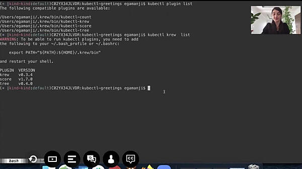 ターミナルからプラグインをリスト表示。Krew自体もプラグインだ