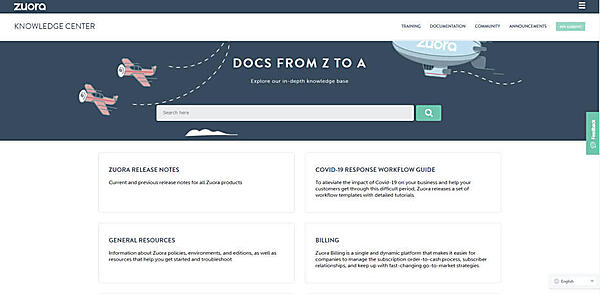 Zuoraのナレッジセンター