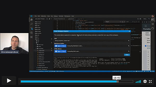 Gitpodでコードを編集し、スナップショットで共有