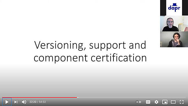 Daprバージョン番号、コンポーネントの認定を解説